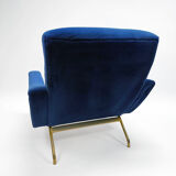Paire de fauteuils Galion bleu royal de Steiner (années 1950)