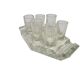 Art Deco vodka shot glasses from Hortensja Glassworks, Poland, 1950s, set of 7