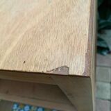 Armoire parisienne asymétrique bois brut 1950