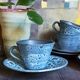 4 vintage fat lava ceramic cups