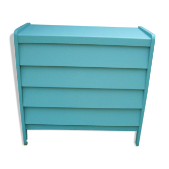 Commode années 60 70 repeinte en bleu