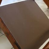 4 vintage brutalist chairs, reupholstered in cotton/linen.