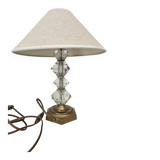 Art Deco Table Lamp - Brass Base Glass