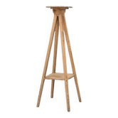 Industrial painted wooden tripod Console with rich patina, France 1900s