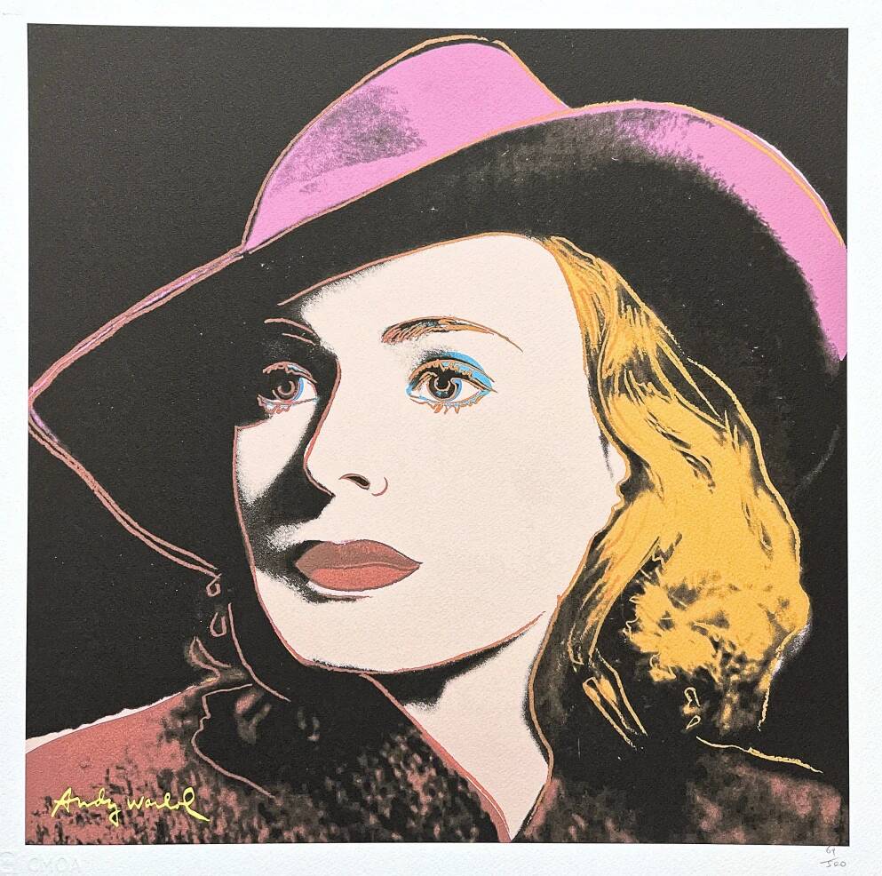 Lithographie CMOA Andy Warhol LIMITÉE | Portrait Pop Art INGRID BERGMAN