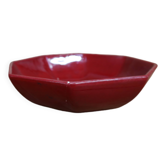 Charolles earthenware salad bowl/deep dish in burgundy color