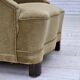 Fauteuil danois des années 1960, velours vert, bois de chêne.