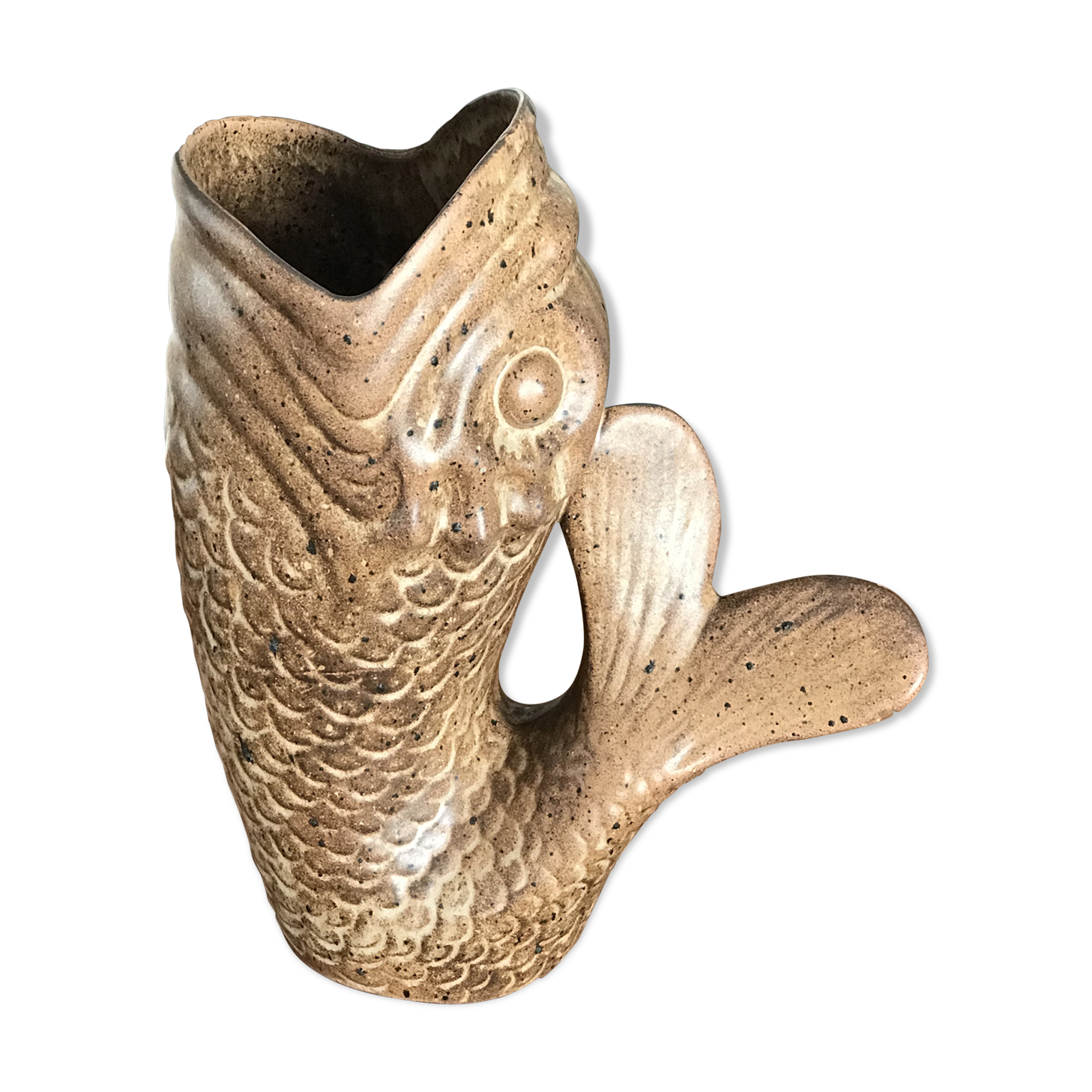 Fish sandstone vase