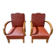 paire de fauteuils art déco, terracotta