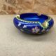 Antique Chinese Bronze Cloisonne Enamel Ashtray Vintage Flower Pattern