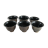 Six terracotta tea bowls