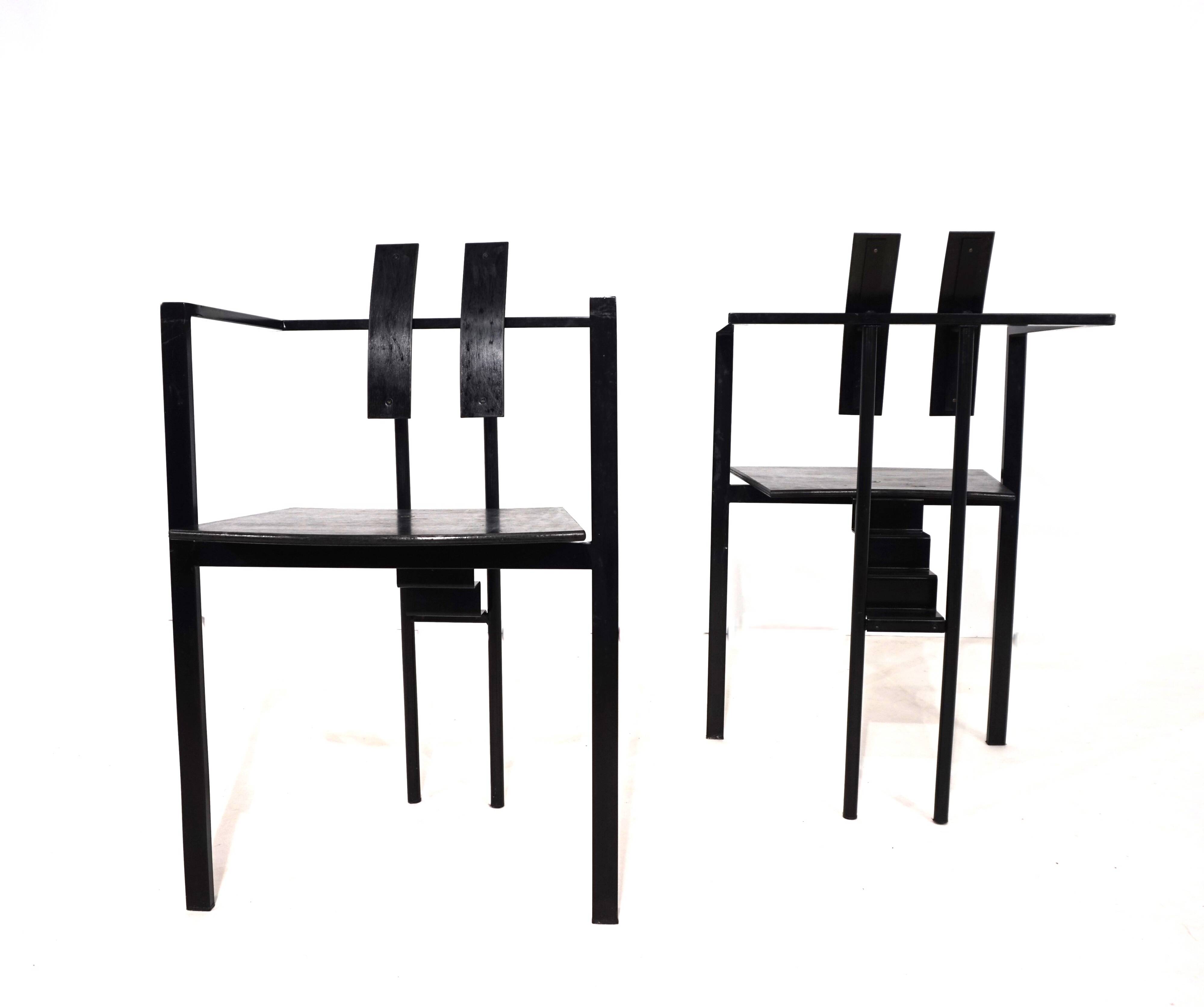 KFF Trix Memphis set of two dining chairs by Karl Friedrich Förster, 1988