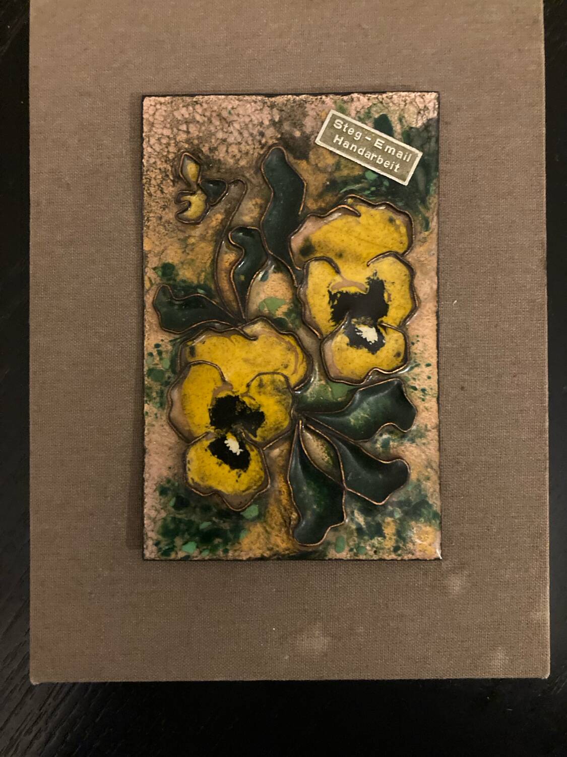 Small enamelled cloisonné panel