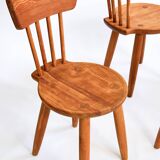 Set of 4 pine chairs by Torsten Claesson, Sweden circa 1950