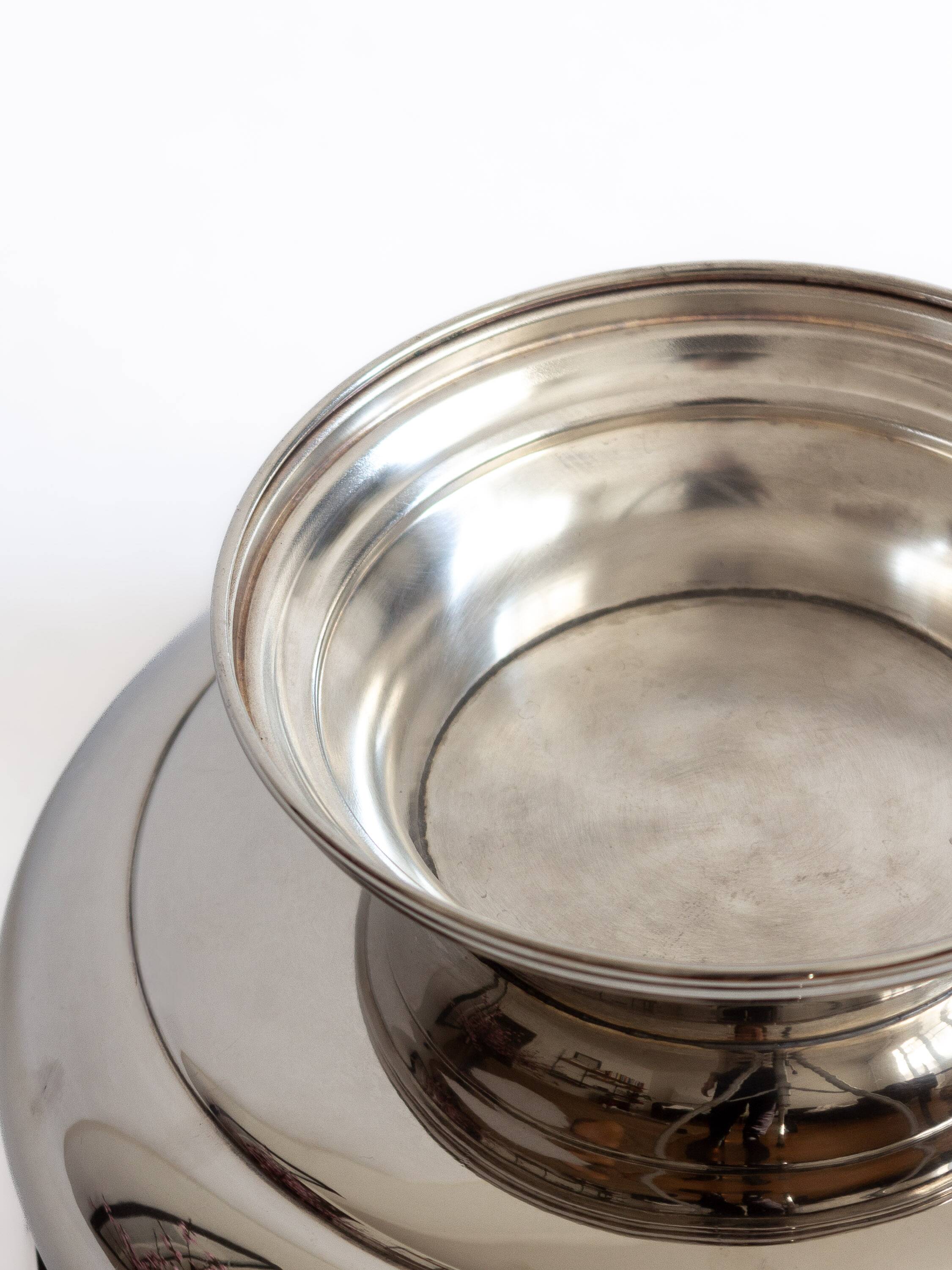 Vintage silver-plated champagne bowl – Italy, 1960s