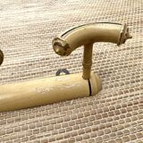 Antique wall-mounted coat rack in turned bamboo-style wood, 1930s-40s