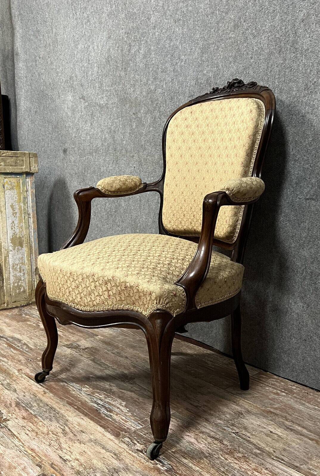 Series of 4 Napoleon III period armchairs in mahogany circa 1850