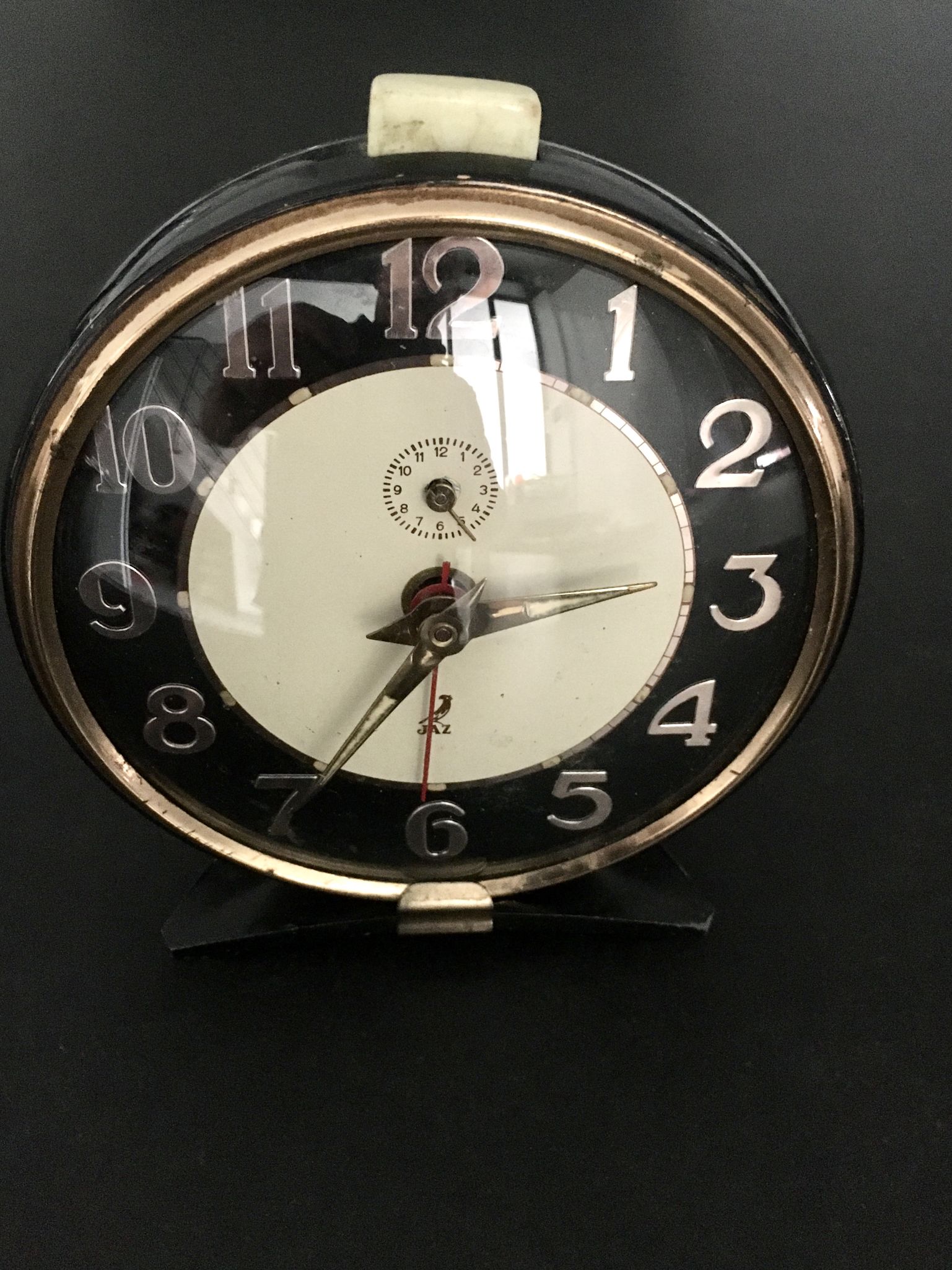 Vintage JAZ 1950s pendulum. Black and brass good condition