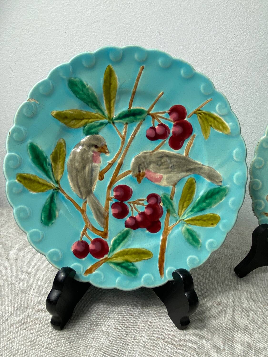 Sarreguemines majolica plates