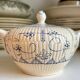 Sugar bowl, Digoin Sarreguemines jar in white and blue earthenware, "Copenhagen" pattern - early 20th century