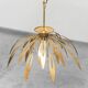 Lampadario en laiton en forme de fleur des années 70 vintage modernariato