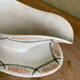 Ancienne saucière en faïence Creil et Montereau HBCM