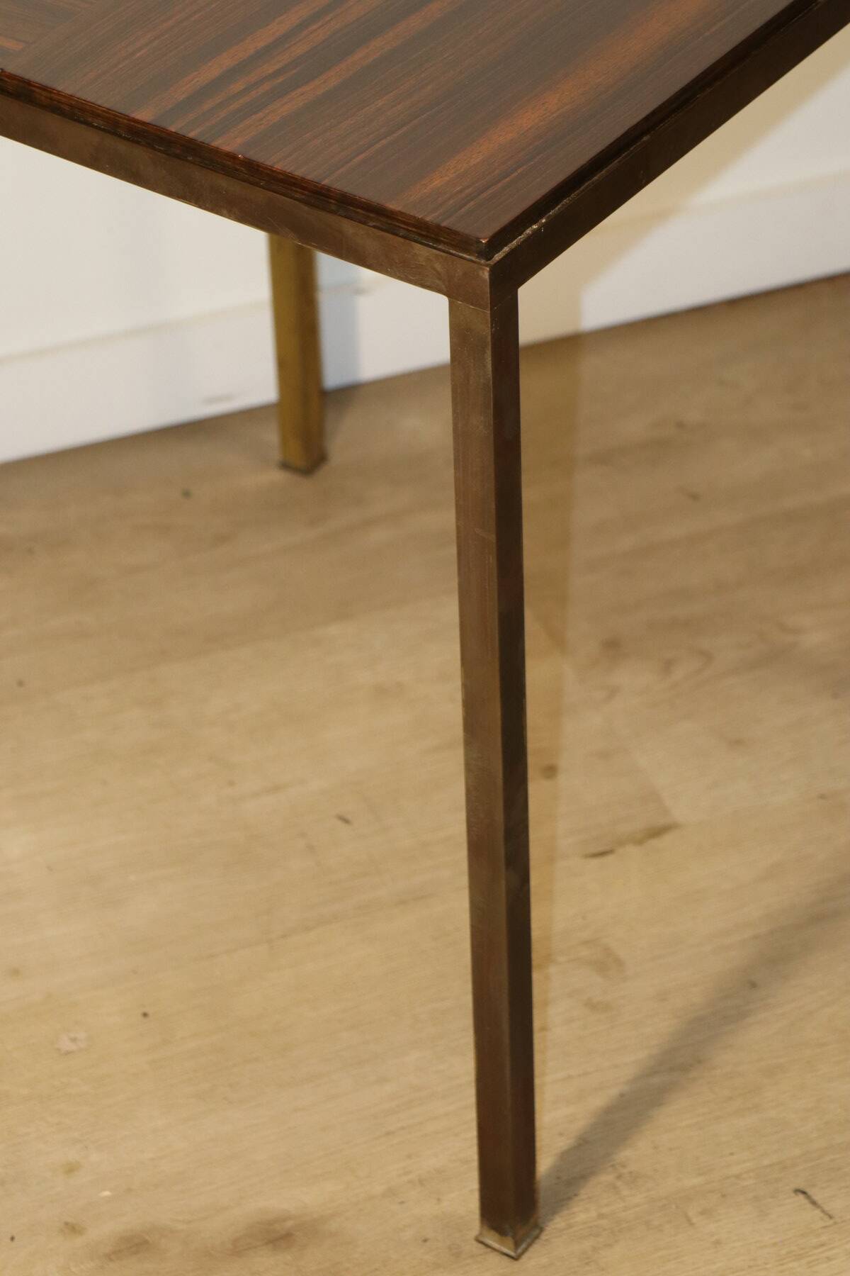 Vintage side table in rosewood & bronze – 1960s