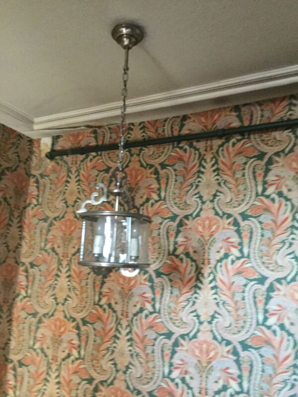 Suspension en metal couleur gris étain