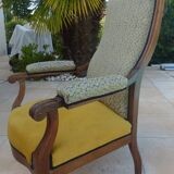 *Louis Philippe style Voltaire armchair in quality wood weathered by time - the backrest and l