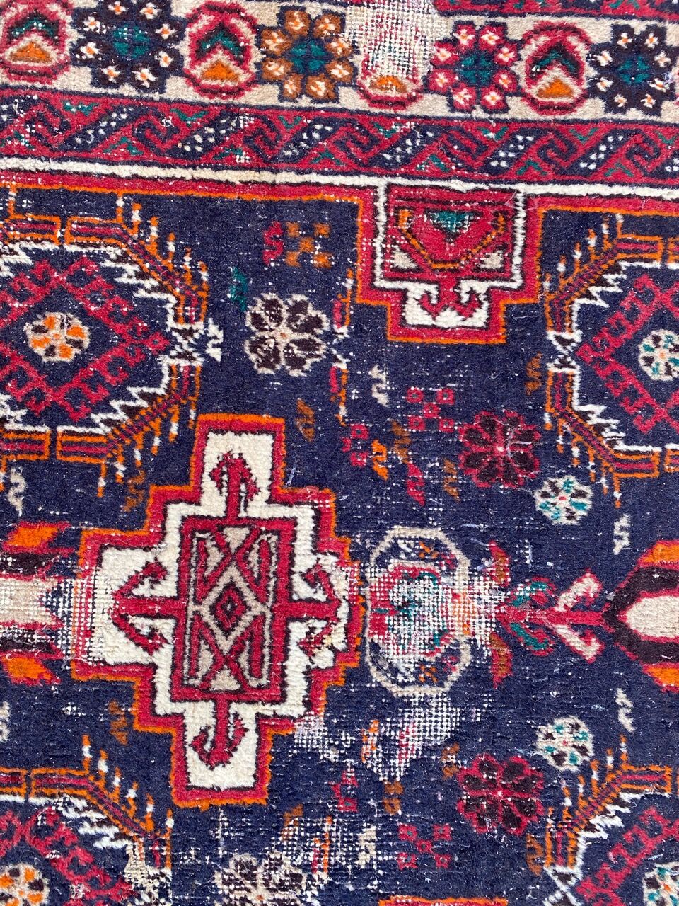 Vintage persian balutch handmade carpet 90x175 cm