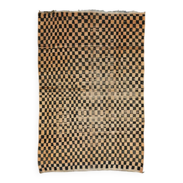 Vintage checkered rug - 227 x 171 cm