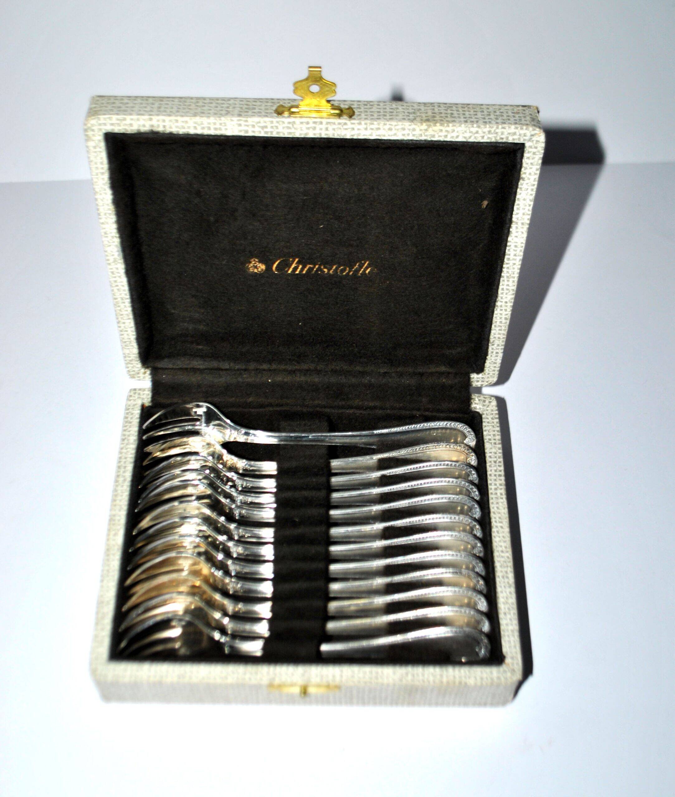 Christofle set of 12 Malmaison Empire oyster forks