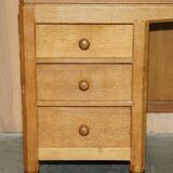 Vintage 1970 tripod desk by Robert Mouseman Thompson with a planed top.