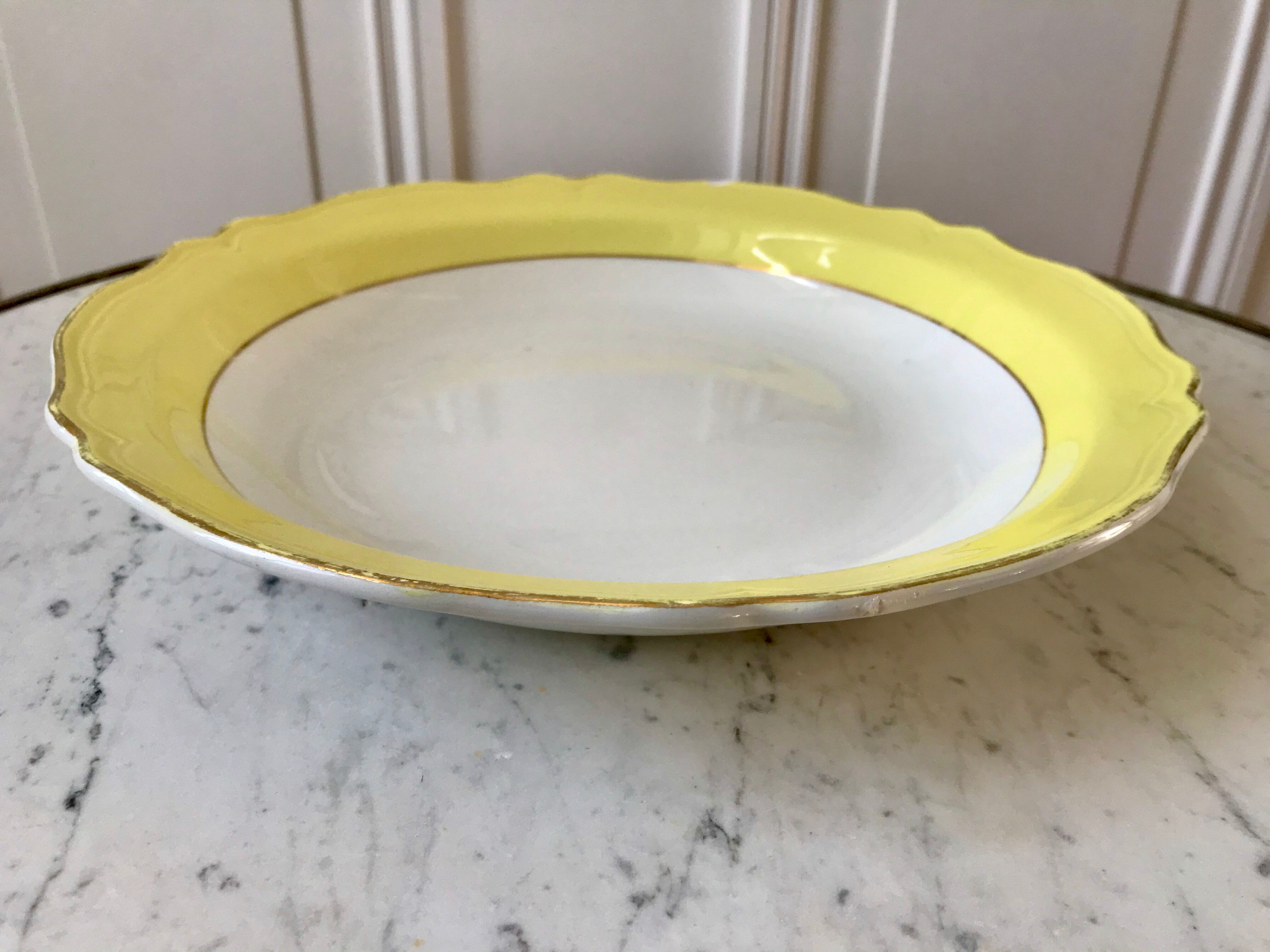 hollow dish Moulin des Loups canary yellow 50s
