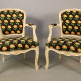Paire de fauteuils cabriolet style Louis XV