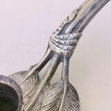 Silver bronze hand candle holder XIXth