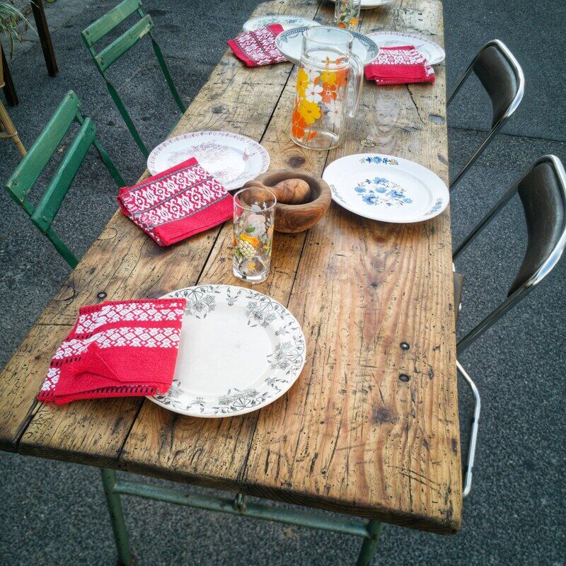 Old guinguette table
