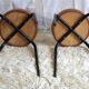 Duo de tabourets métal et skaï