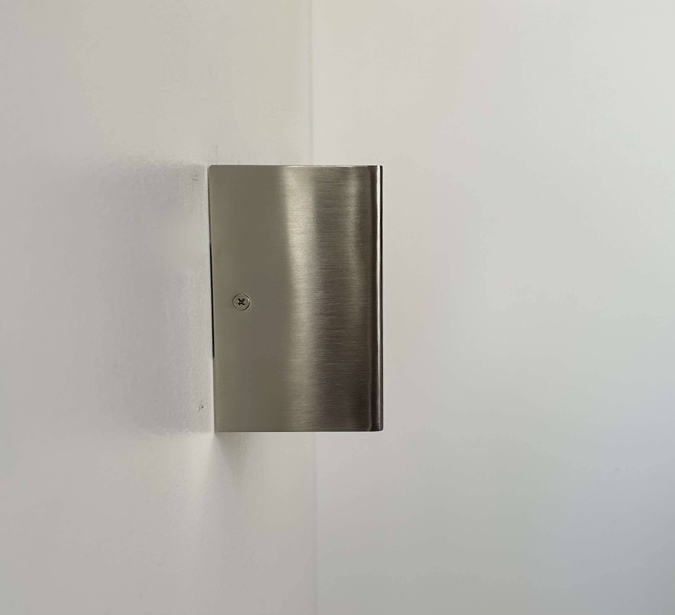 Pair of vintage wall lights, brushed metal, France 1970