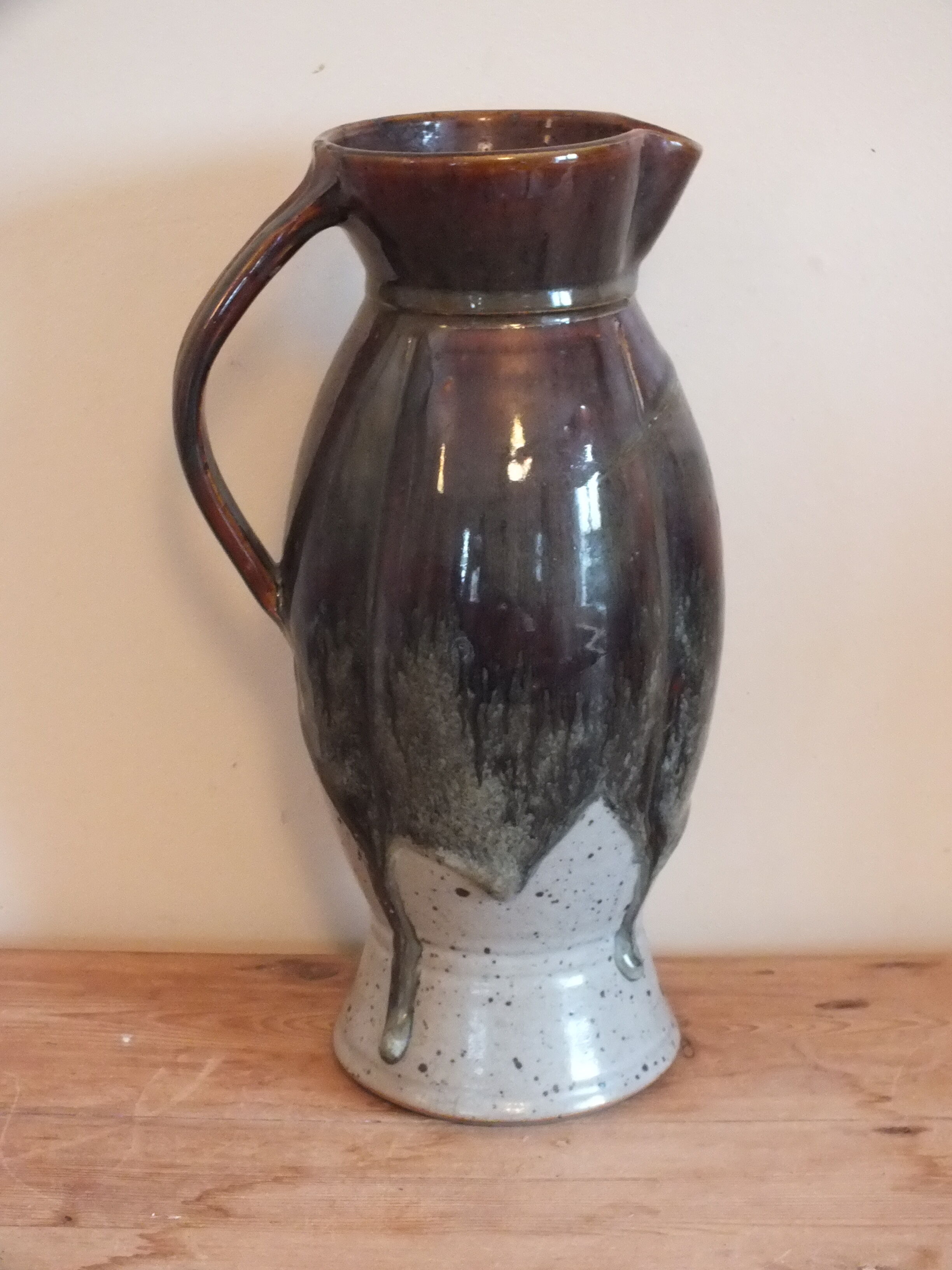 Glazed pitcher - ceramic probably signed Japan