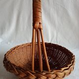 Old basket in braided wicker