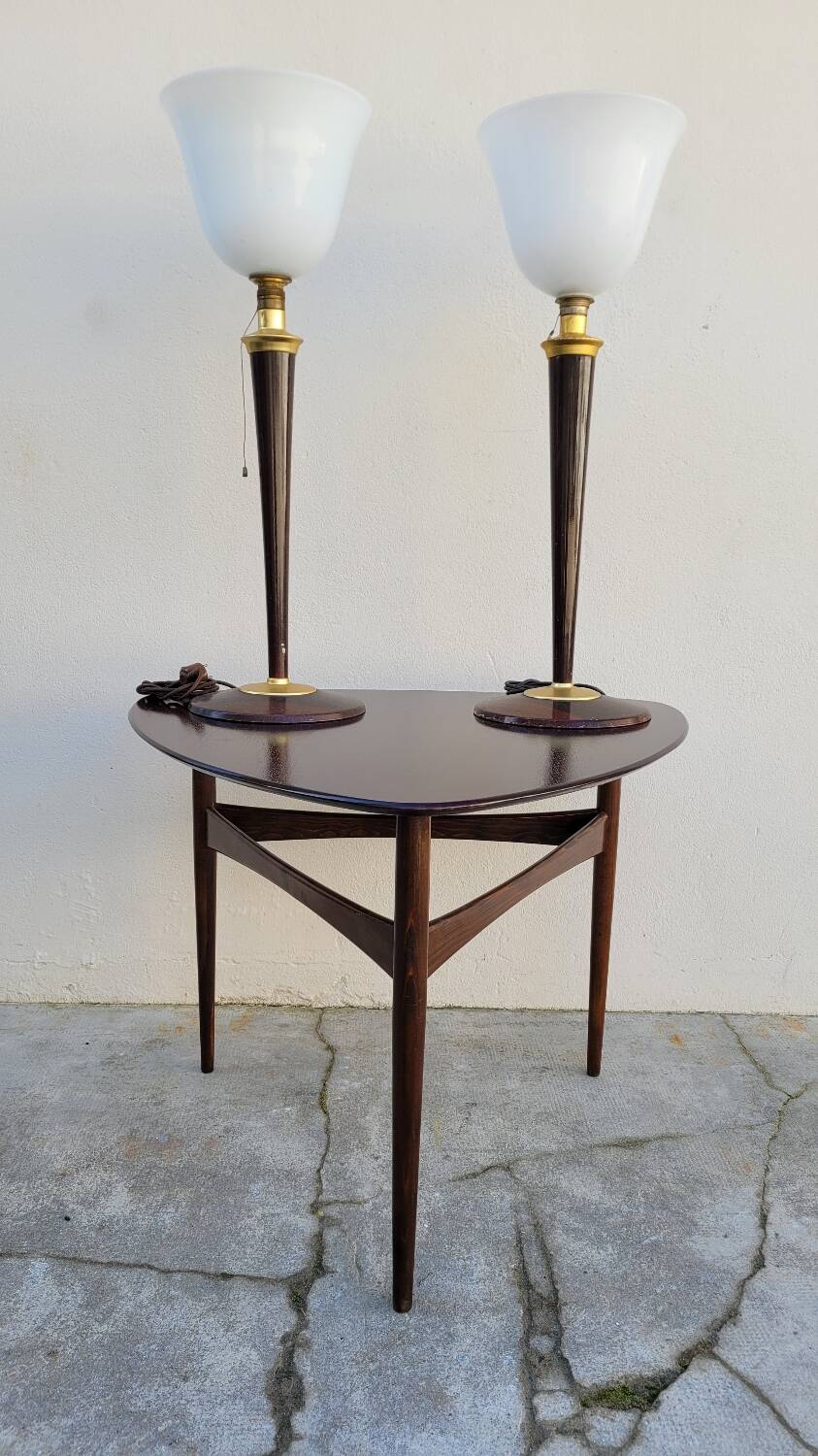 1960s Scandinavian tripod coffee table in teak