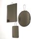 Set of 3 rectangular and round magnifying barber mirrors, 1950s.