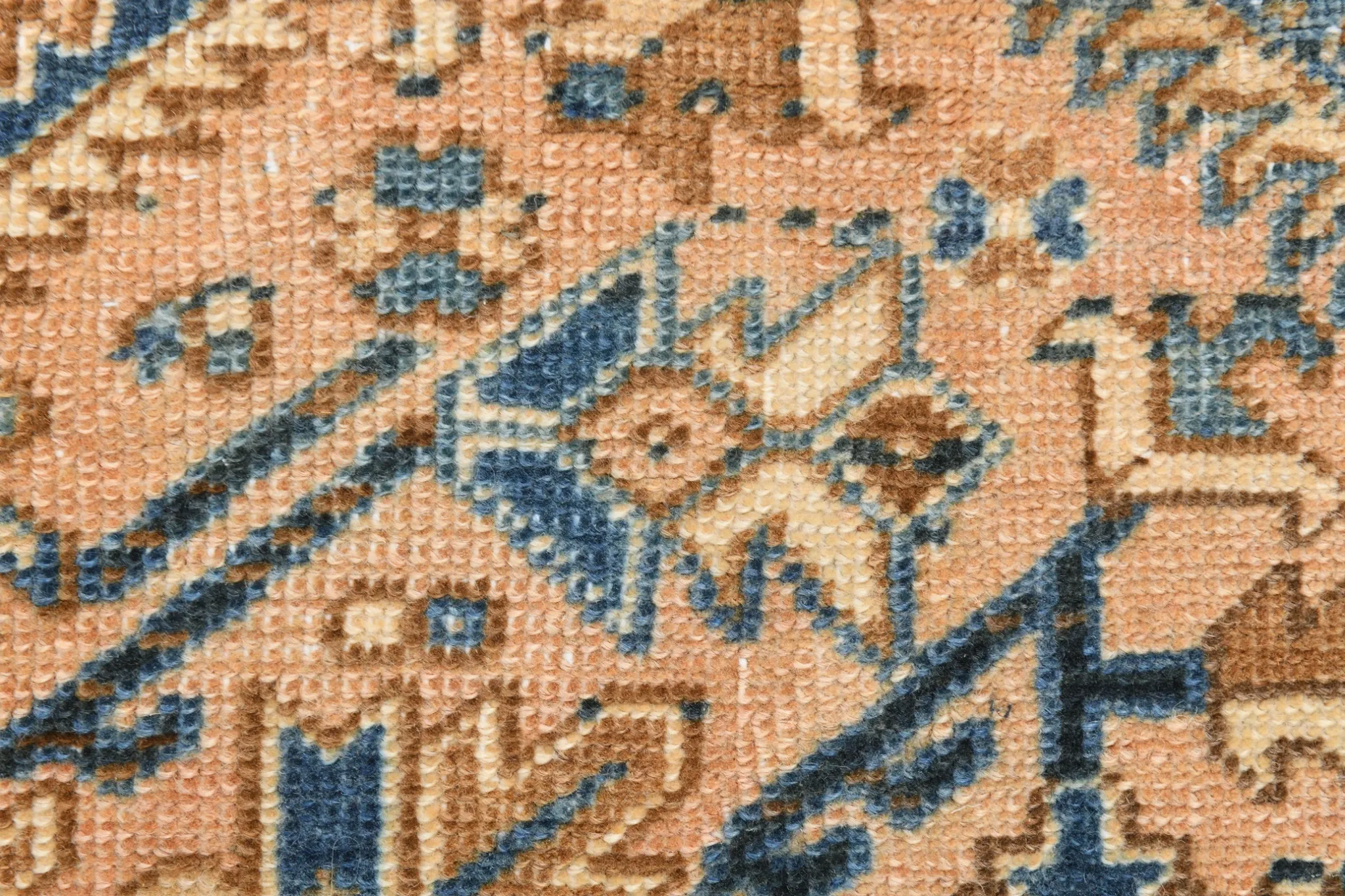 Navy Blue & Peach Oriental Persian Rug, Oriental Pattern Living Room Decor
