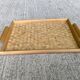 Vintage woven bamboo breakfast serving tray