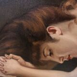 Ancienne huile sur toile représentant une scène de nu