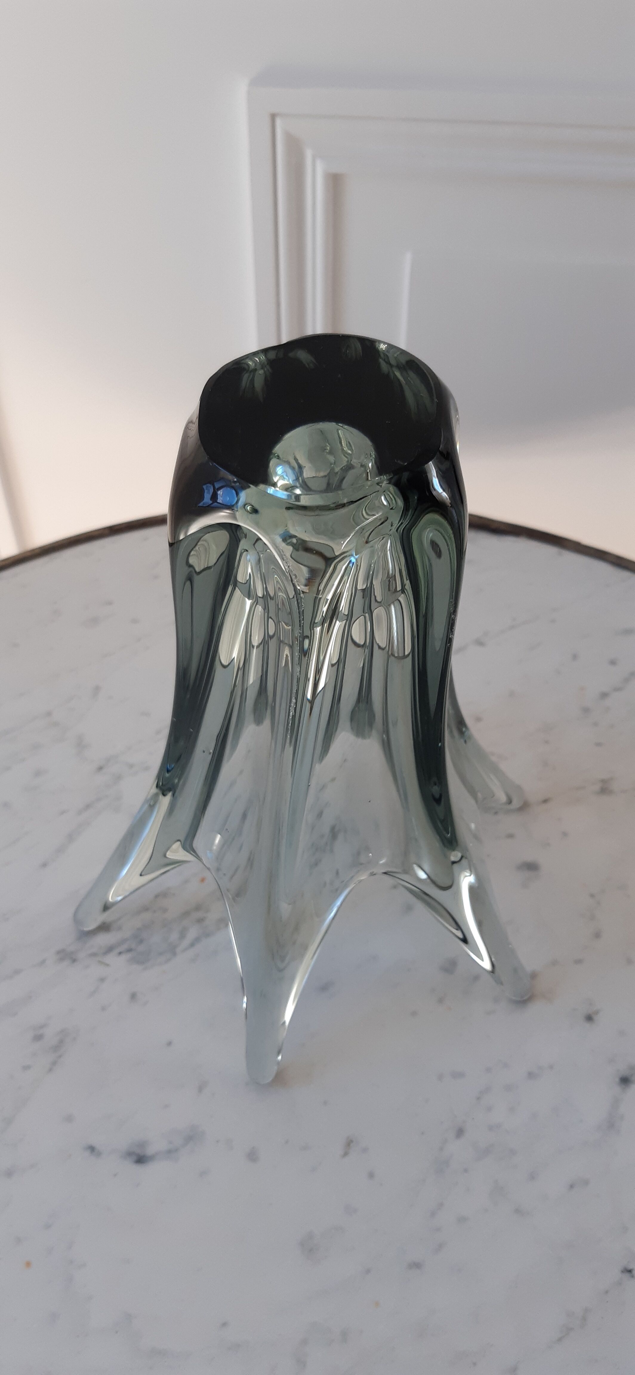 Smoked glass vase 70s
