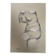 Signed drawing, charcoal study of a plaster bust of a woman from the studio.