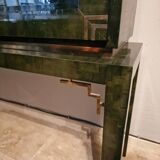 Cabinet in bamboo marquetry and brass by Dal Vera circa 1970