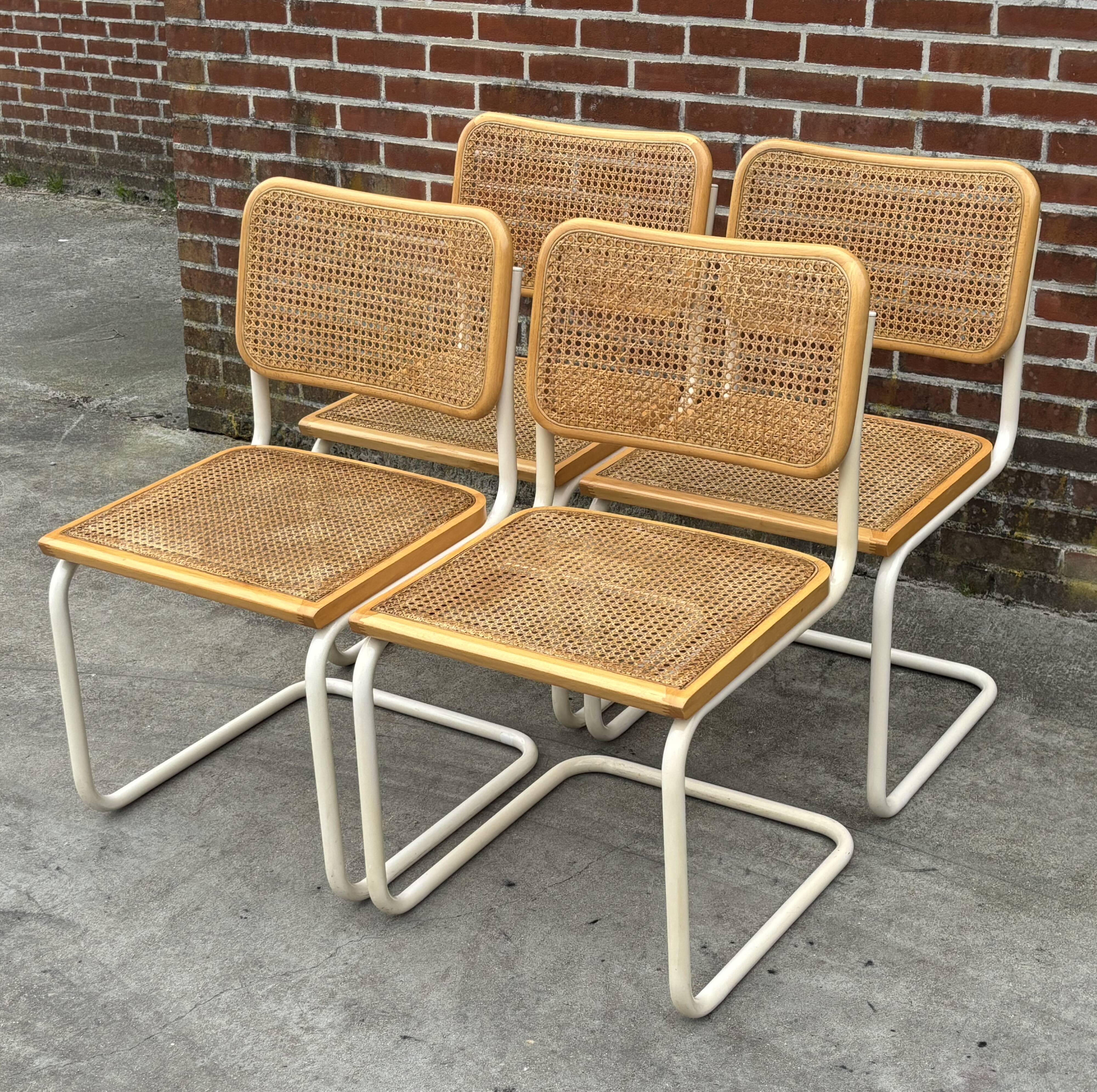 Set of 4 Cesca b32 model chairs in by Marcel Breuer Design